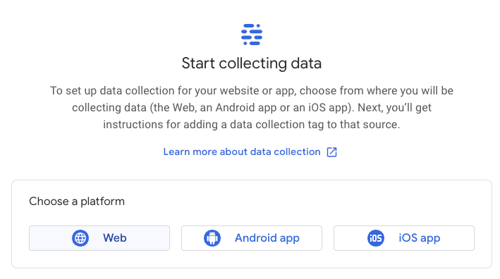 Choose a platform - Web